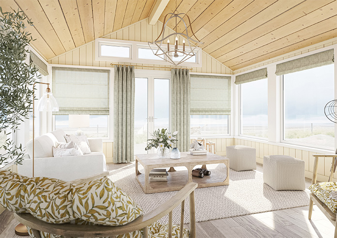 Siena Voile, Khaki Brown - Motorised Roman Blind - Image 6